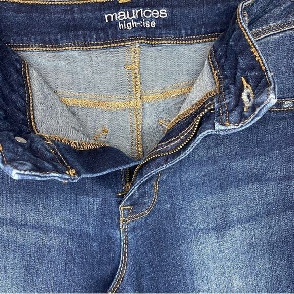 Maurices High Rise Stretch Distressed Skinny Jeans Medium Wash Medium Regular - Picture 3 of 4
